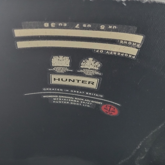 Matte Black HUNTER boots Size 7 - Picture 4 of 6